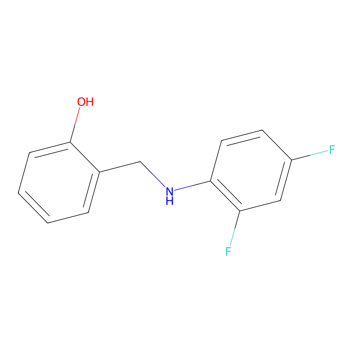 2-[(2,4-Difluoroanilino)methyl]benzenol molecular structure, CAS 303091-09-0