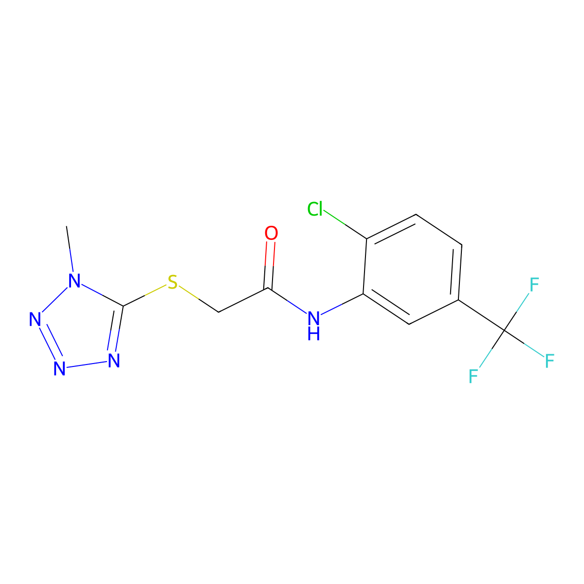 N-[2-chloro-5-(trifluoromethyl)phenyl]-2-[(1-methyl-1H-1,2,3,4-tetrazol-5-yl)sulfanyl]acetamide molecular structure, CAS 303091-10-3