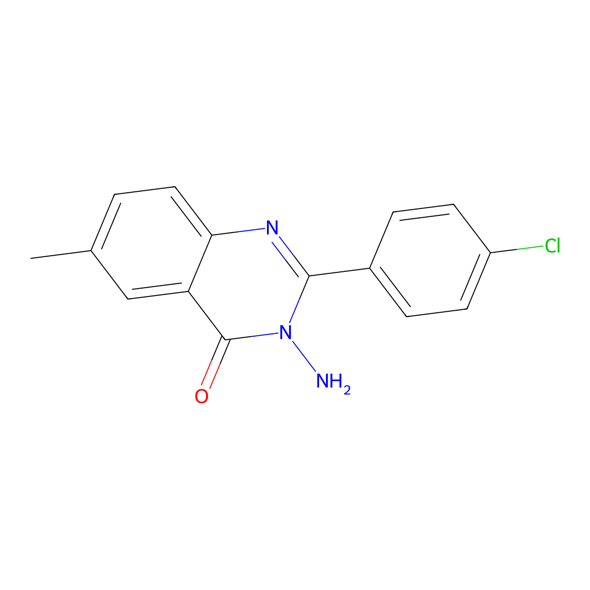 3-Amino-2-(4-chlorophenyl)-6-methyl-4(3H)-quinazolinone molecular structure, CAS 303091-12-5