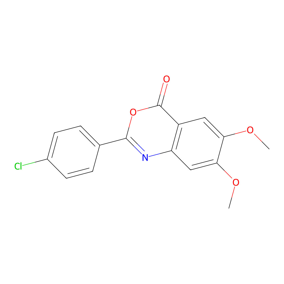 2-(4-chlorophenyl)-6,7-dimethoxy-4H-3,1-benzoxazin-4-one molecular structure, CAS 303091-14-7