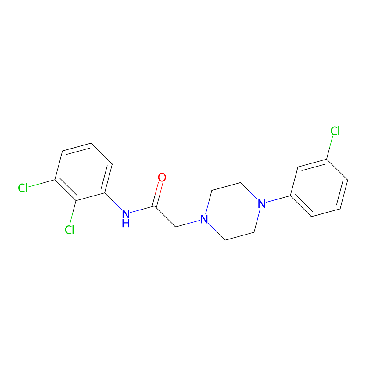 2-[4-(3-chlorophenyl)piperazin-1-yl]-N-(2,3-dichlorophenyl)acetamide molecular structure, CAS 303091-18-1