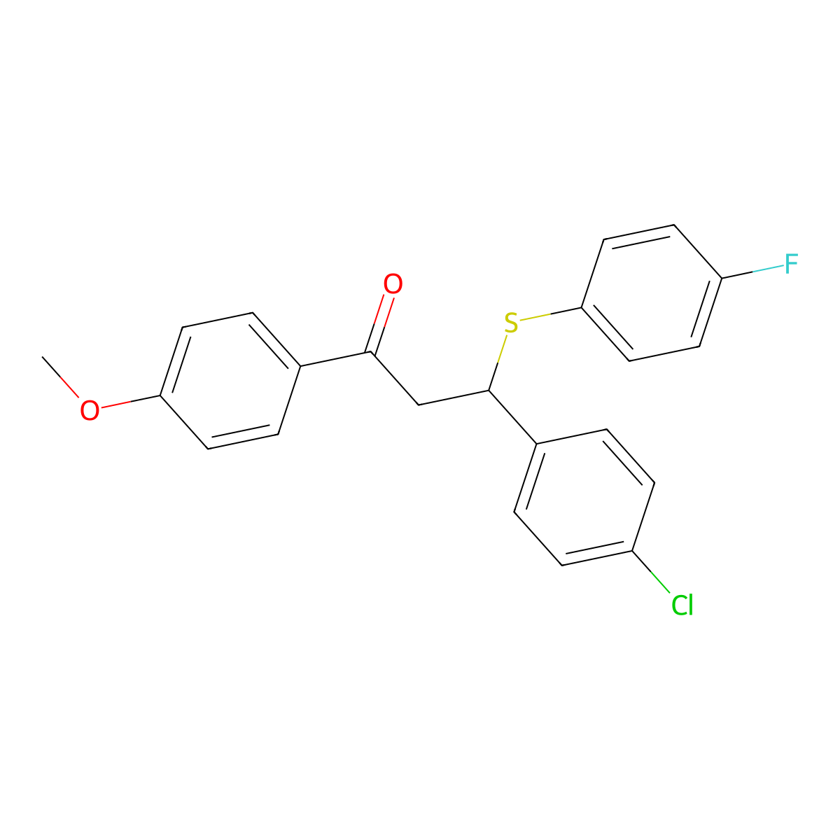 3-(4-Chlorophenyl)-3-[(4-fluorophenyl)sulfanyl]-1-(4-methoxyphenyl)propan-1-one molecular structure, CAS 303091-31-8