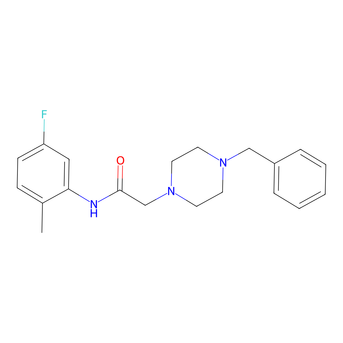 2-(4-benzylpiperazin-1-yl)-N-(5-fluoro-2-methylphenyl)acetamide molecular structure, CAS 303091-33-0
