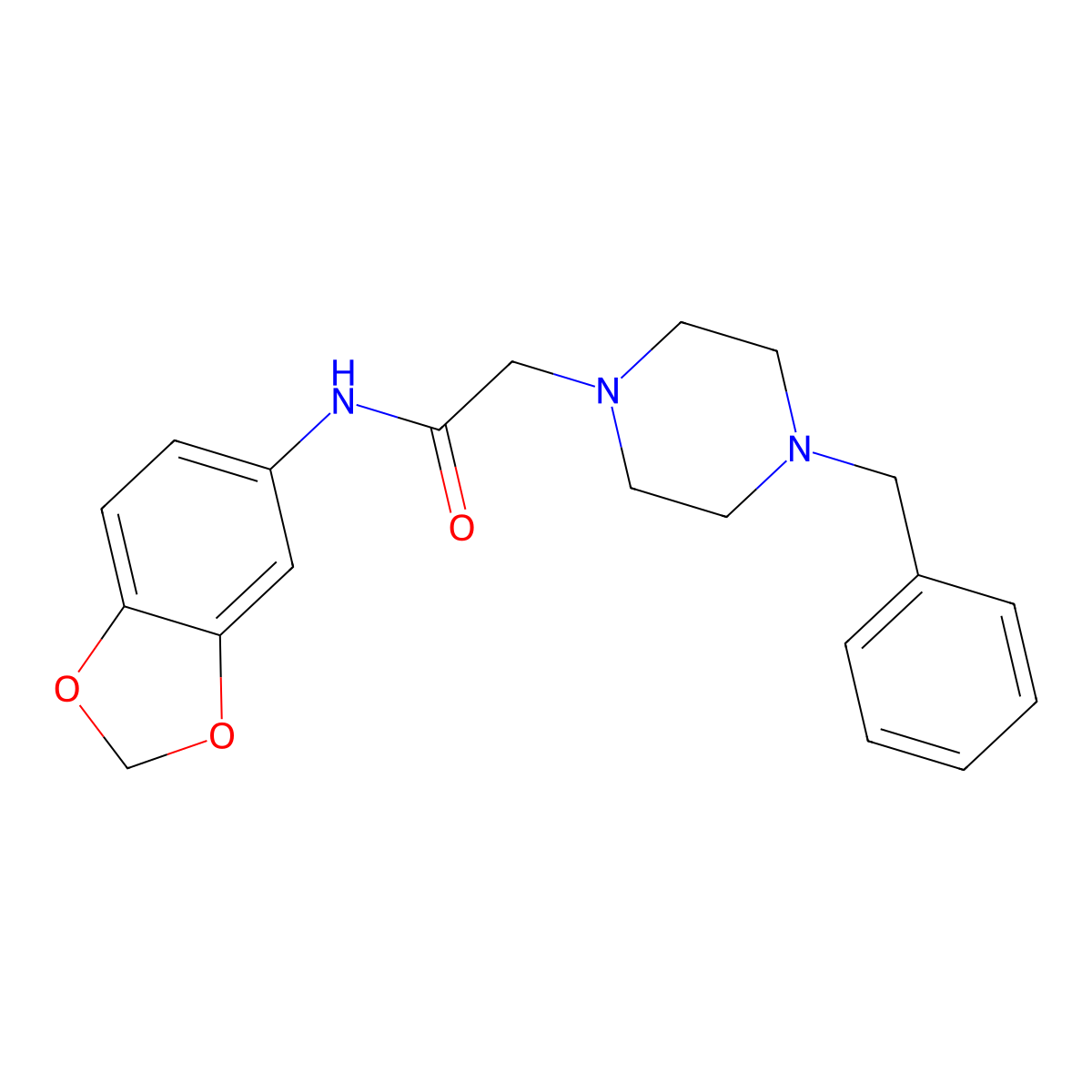 N-(1,3-benzodioxol-5-yl)-2-(4-benzylpiperazino)acetamide molecular structure, CAS 303091-35-2