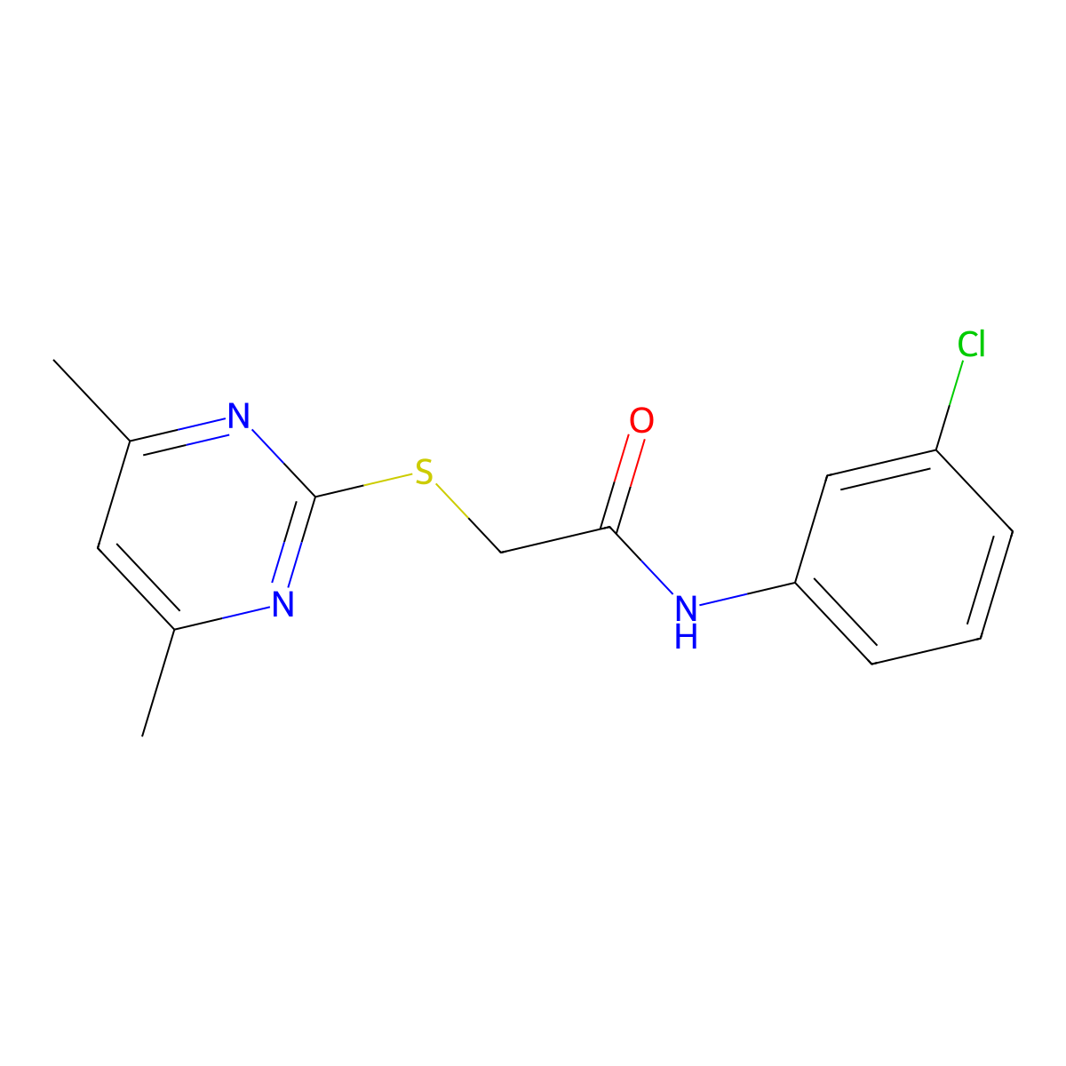 N-(3-chlorophenyl)-2-[(4,6-dimethylpyrimidin-2-yl)sulfanyl]acetamide molecular structure, CAS 303091-37-4