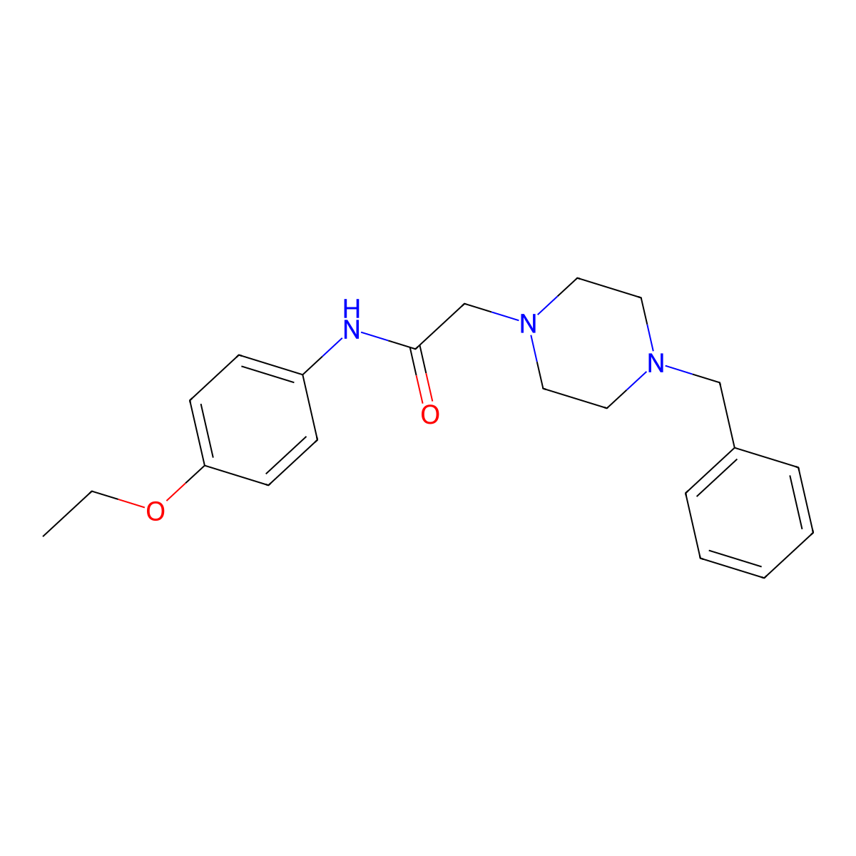 2-(4-benzylpiperazin-1-yl)-N-(4-ethoxyphenyl)acetamide molecular structure, CAS 303091-41-0