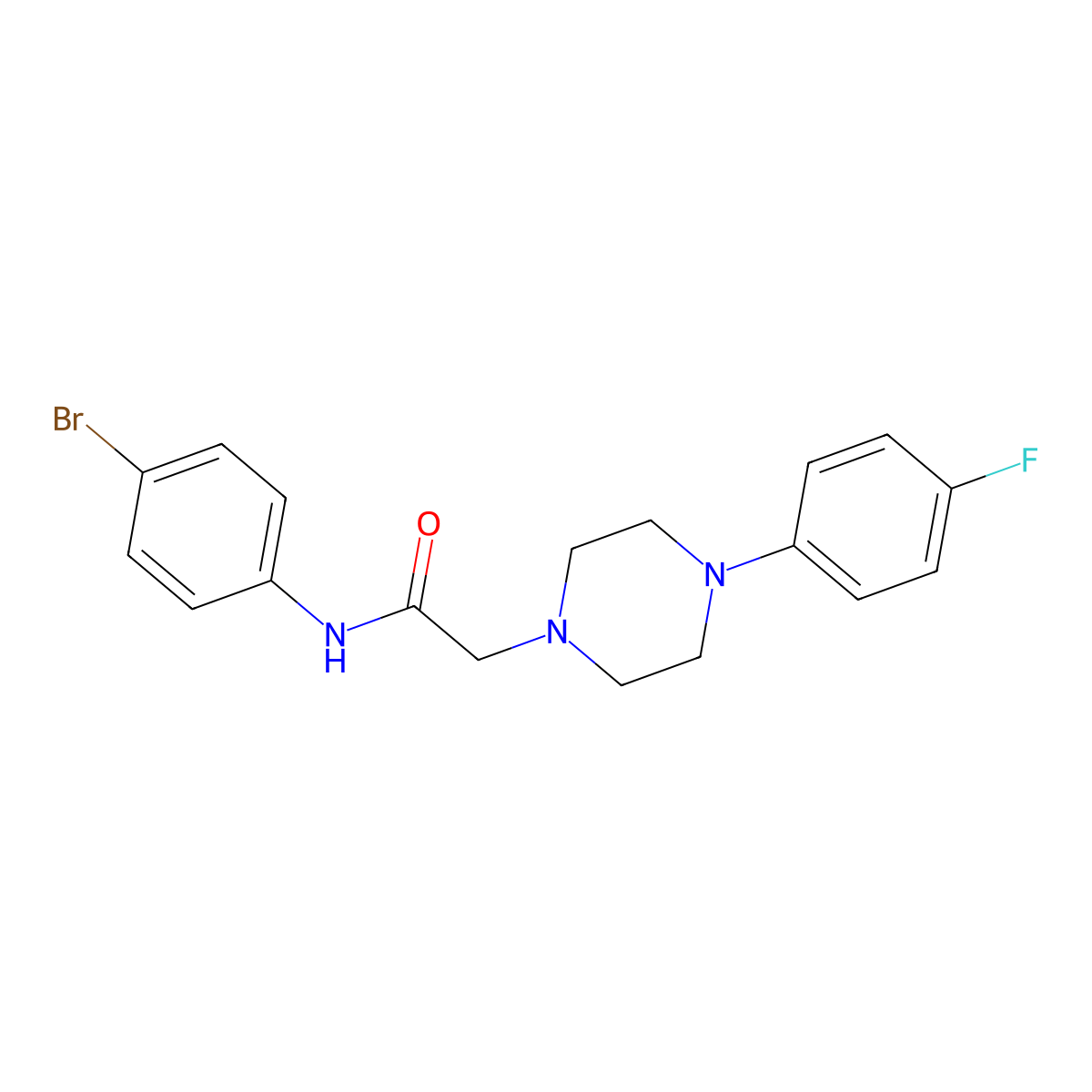 N-(4-bromophenyl)-2-[4-(4-fluorophenyl)piperazin-1-yl]acetamide molecular structure, CAS 303091-47-6