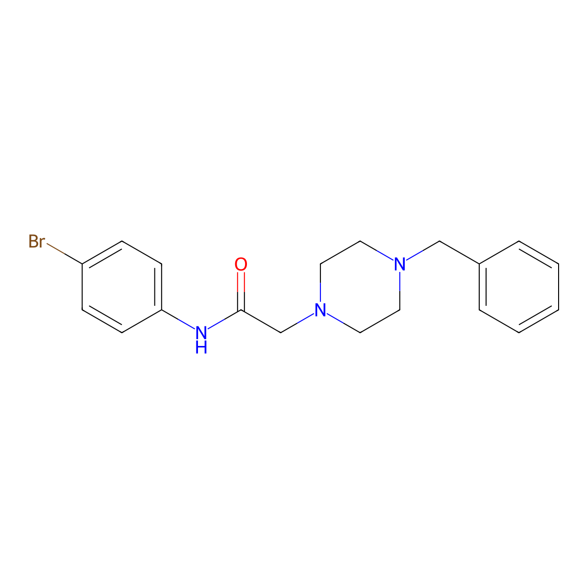 2-(4-benzylpiperazin-1-yl)-N-(4-bromophenyl)acetamide molecular structure, CAS 303091-48-7