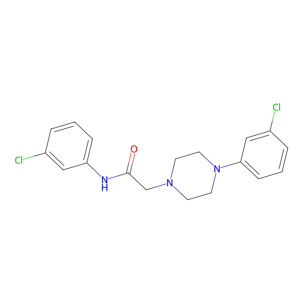 N,4-Bis(3-chlorophenyl)-1-piperazineacetamide molecular structure, CAS 303091-52-3