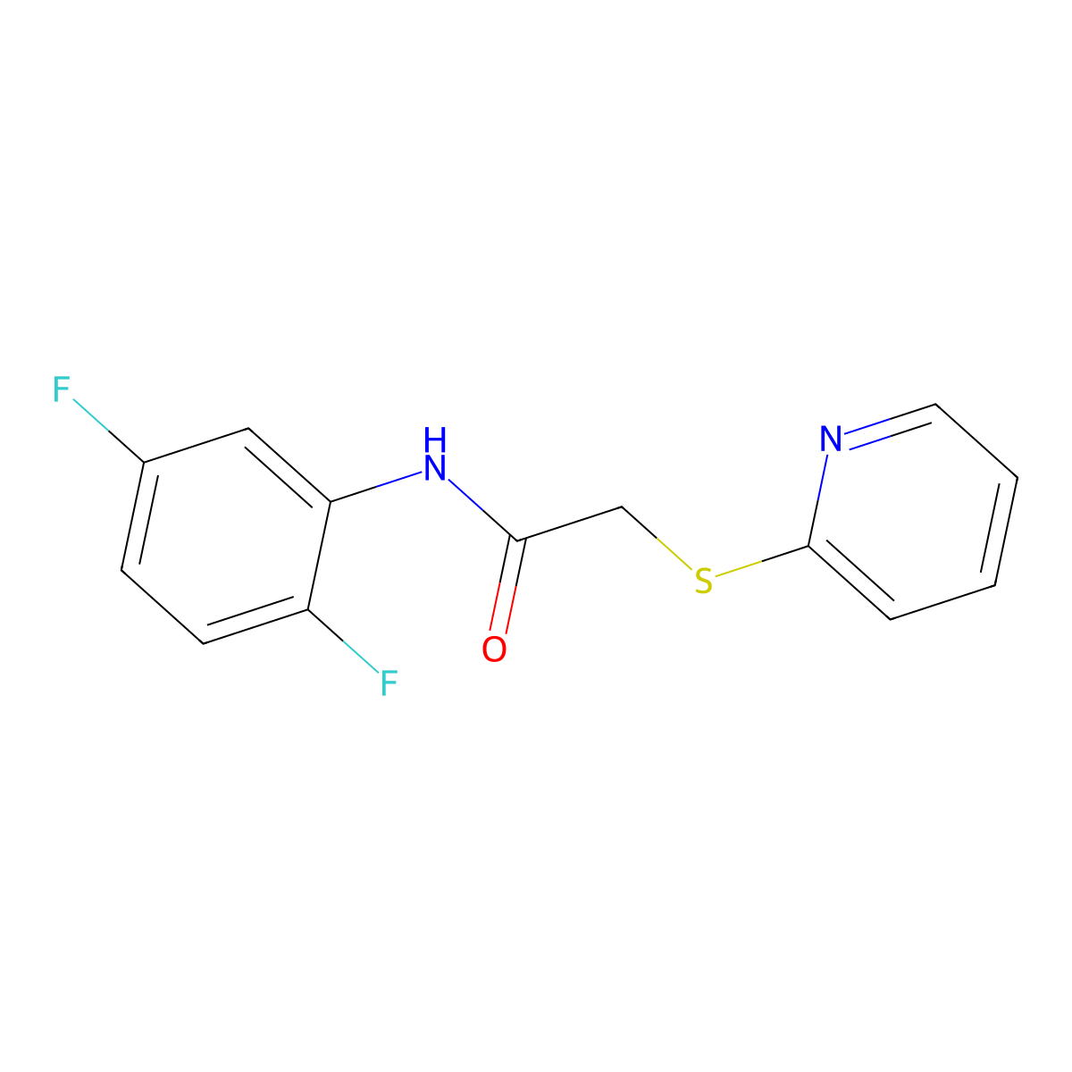 N-(2,5-difluorophenyl)-2-(pyridin-2-ylsulfanyl)acetamide molecular structure, CAS 303091-57-8