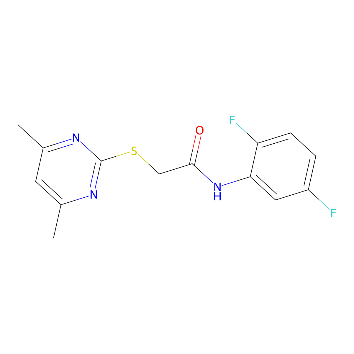 N-(2,5-difluorophenyl)-2-[(4,6-dimethylpyrimidin-2-yl)sulfanyl]acetamide molecular structure, CAS 303091-58-9