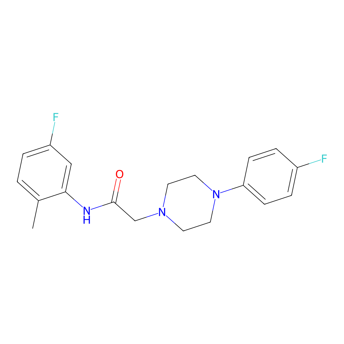 N-(5-fluoro-2-methylphenyl)-2-[4-(4-fluorophenyl)piperazin-1-yl]acetamide molecular structure, CAS 303091-61-4
