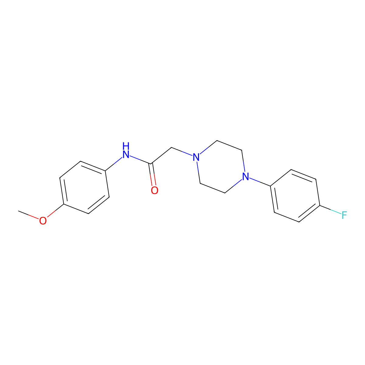 2-[4-(4-fluorophenyl)piperazin-1-yl]-N-(4-methoxyphenyl)acetamide molecular structure, CAS 303091-64-7