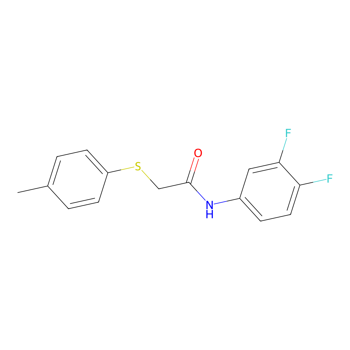 N-(3,4-difluorophenyl)-2-[(4-methylphenyl)sulfanyl]acetamide molecular structure, CAS 303091-69-2