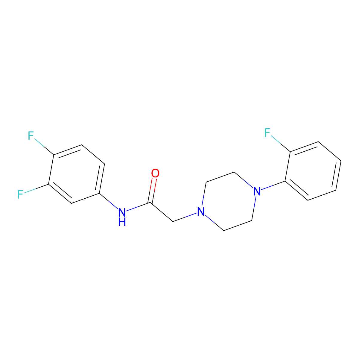 N-(3,4-Difluorophenyl)-2-(4-(2-fluorophenyl)-1-piperazinyl)acetamide molecular structure, CAS 303091-72-7