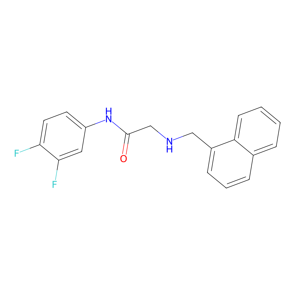 N-(3,4-difluorophenyl)-2-[(1-naphthylmethyl)amino]acetamide molecular structure, CAS 303091-75-0