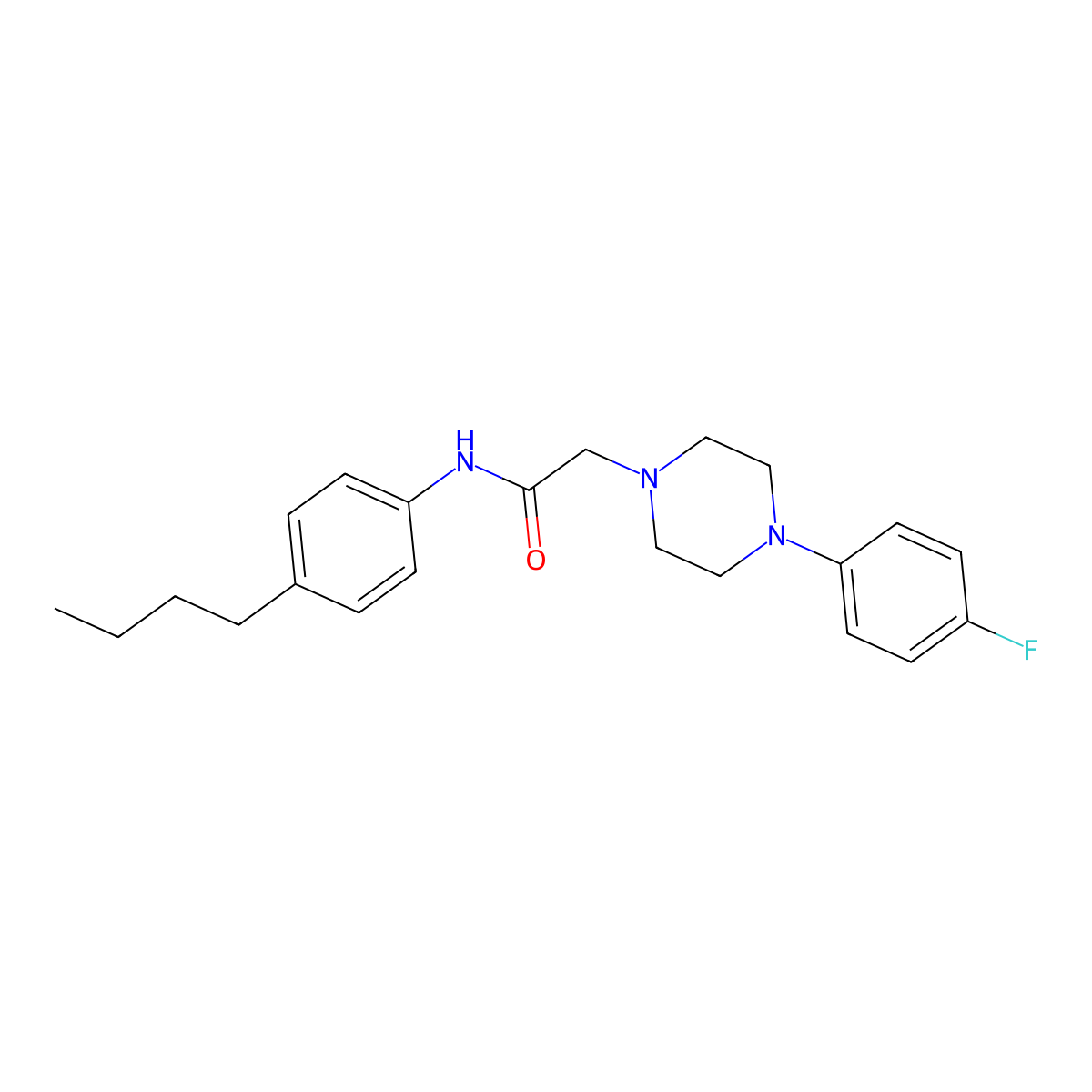 N-(4-butylphenyl)-2-[4-(4-fluorophenyl)piperazin-1-yl]acetamide molecular structure, CAS 303091-76-1