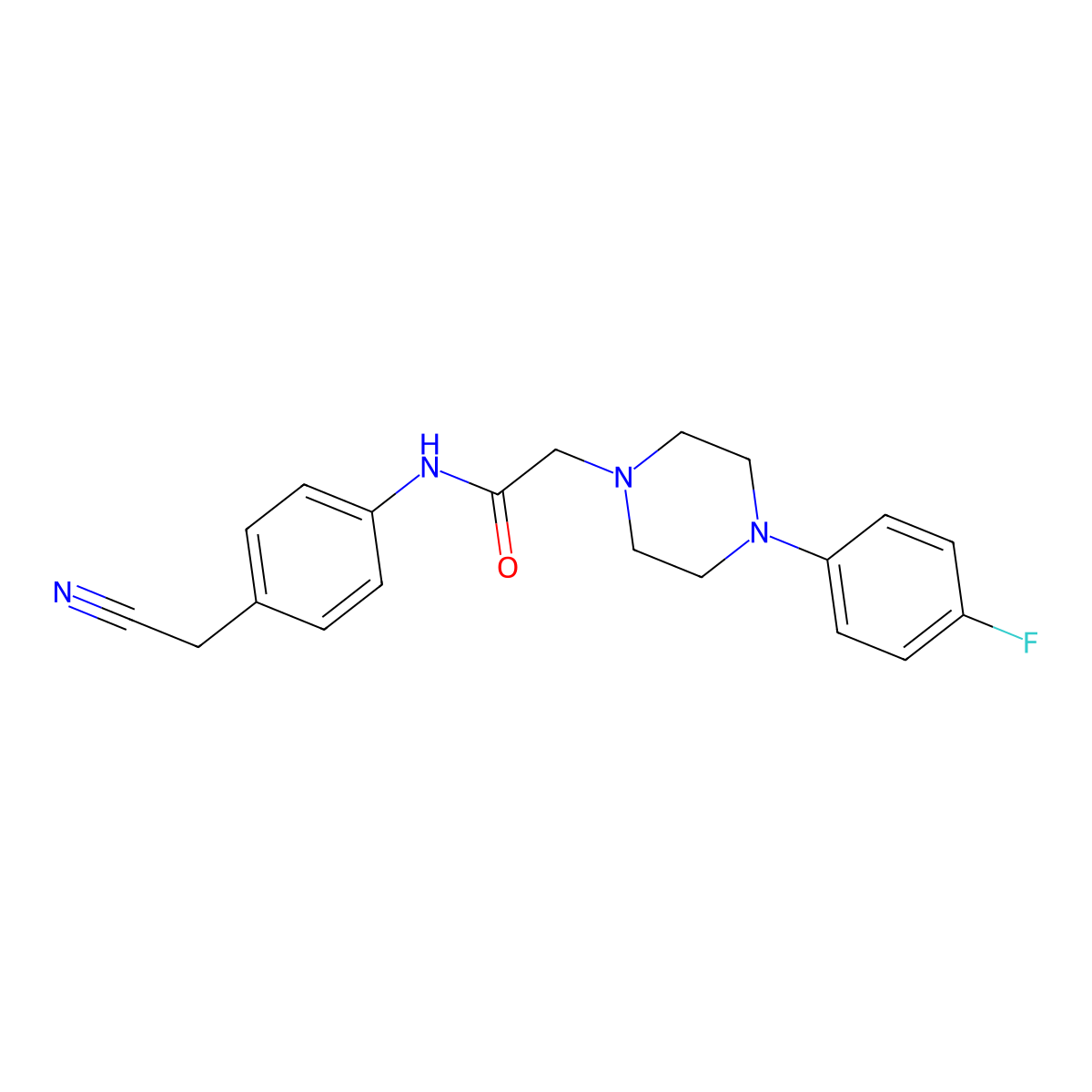 N-[4-(cyanomethyl)phenyl]-2-[4-(4-fluorophenyl)piperazin-1-yl]acetamide molecular structure, CAS 303091-79-4
