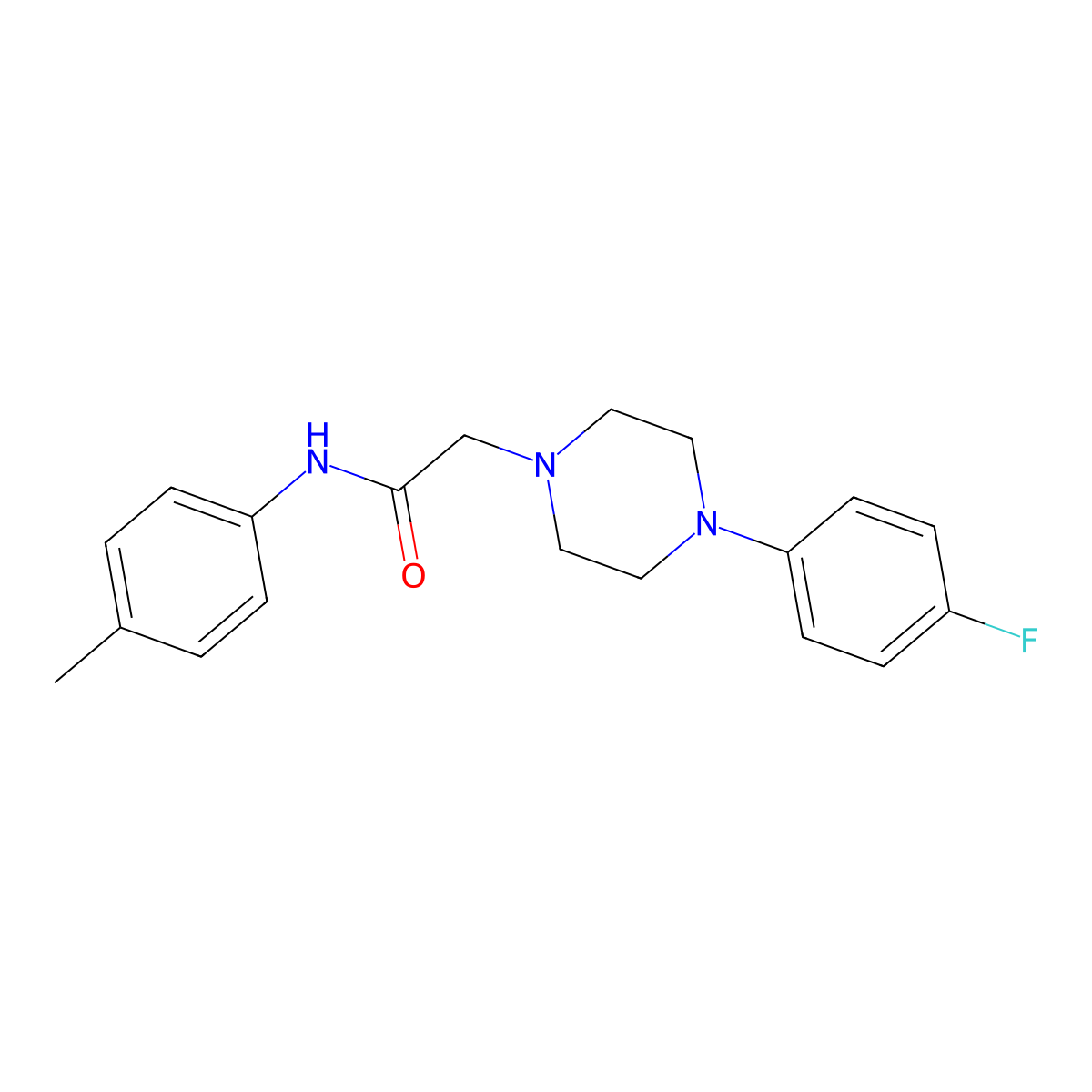 2-[4-(4-fluorophenyl)piperazin-1-yl]-N-(4-methylphenyl)acetamide molecular structure, CAS 303091-80-7