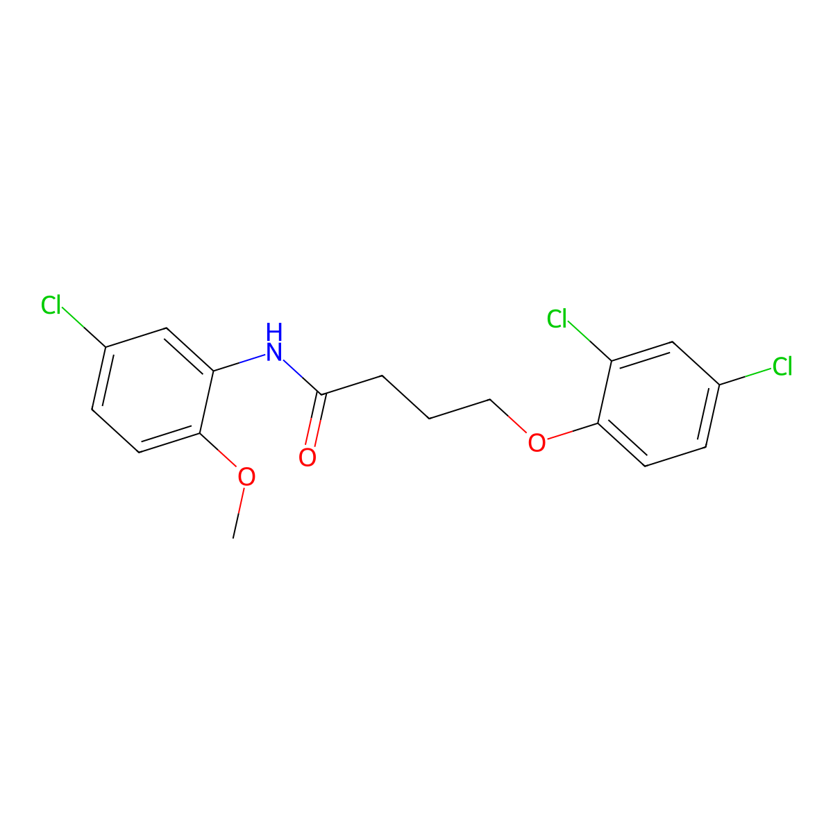 N-(5-chloro-2-methoxyphenyl)-4-(2,4-dichlorophenoxy)butanamide molecular structure, CAS 303091-82-9