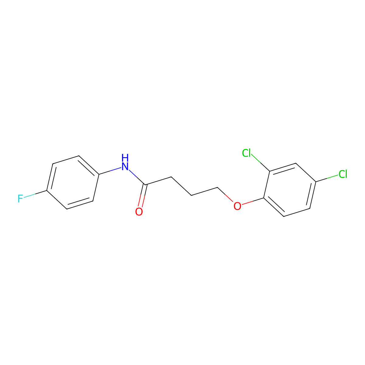 4-(2,4-dichlorophenoxy)-N-(4-fluorophenyl)butanamide molecular structure, CAS 303091-85-2
