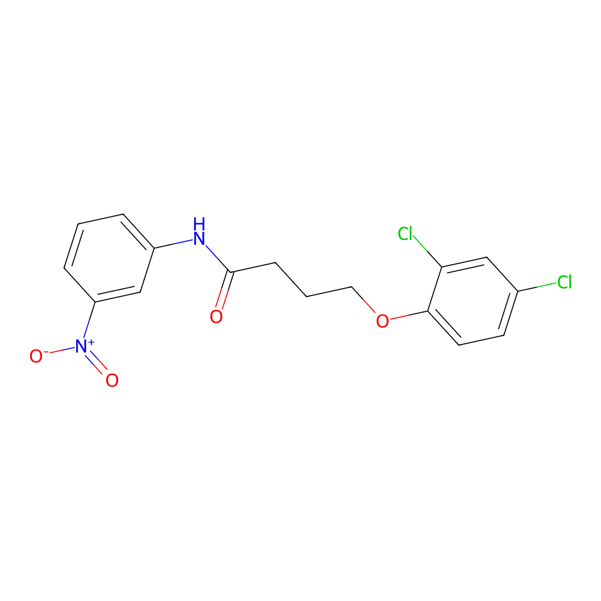 4-(2,4-dichlorophenoxy)-N-(3-nitrophenyl)butanamide molecular structure, CAS 303091-86-3