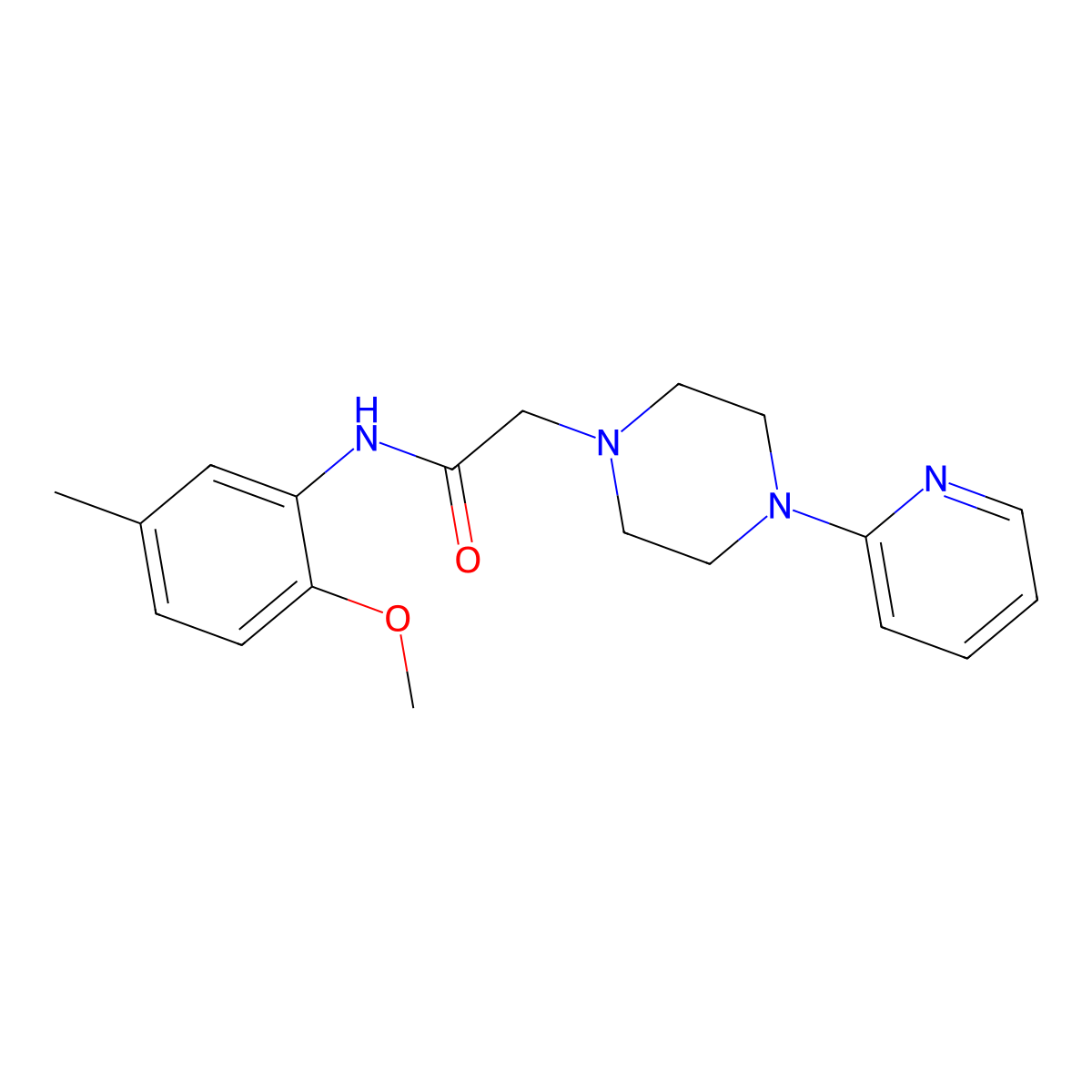 N-(2-methoxy-5-methylphenyl)-2-[4-(2-pyridinyl)piperazino]acetamide molecular structure, CAS 303091-92-1