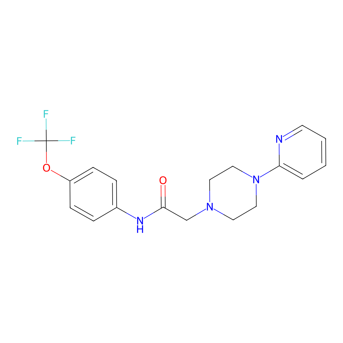 2-(4-pyridin-2-ylpiperazin-1-yl)-N-[4-(trifluoromethoxy)phenyl]acetamide molecular structure, CAS 303091-93-2