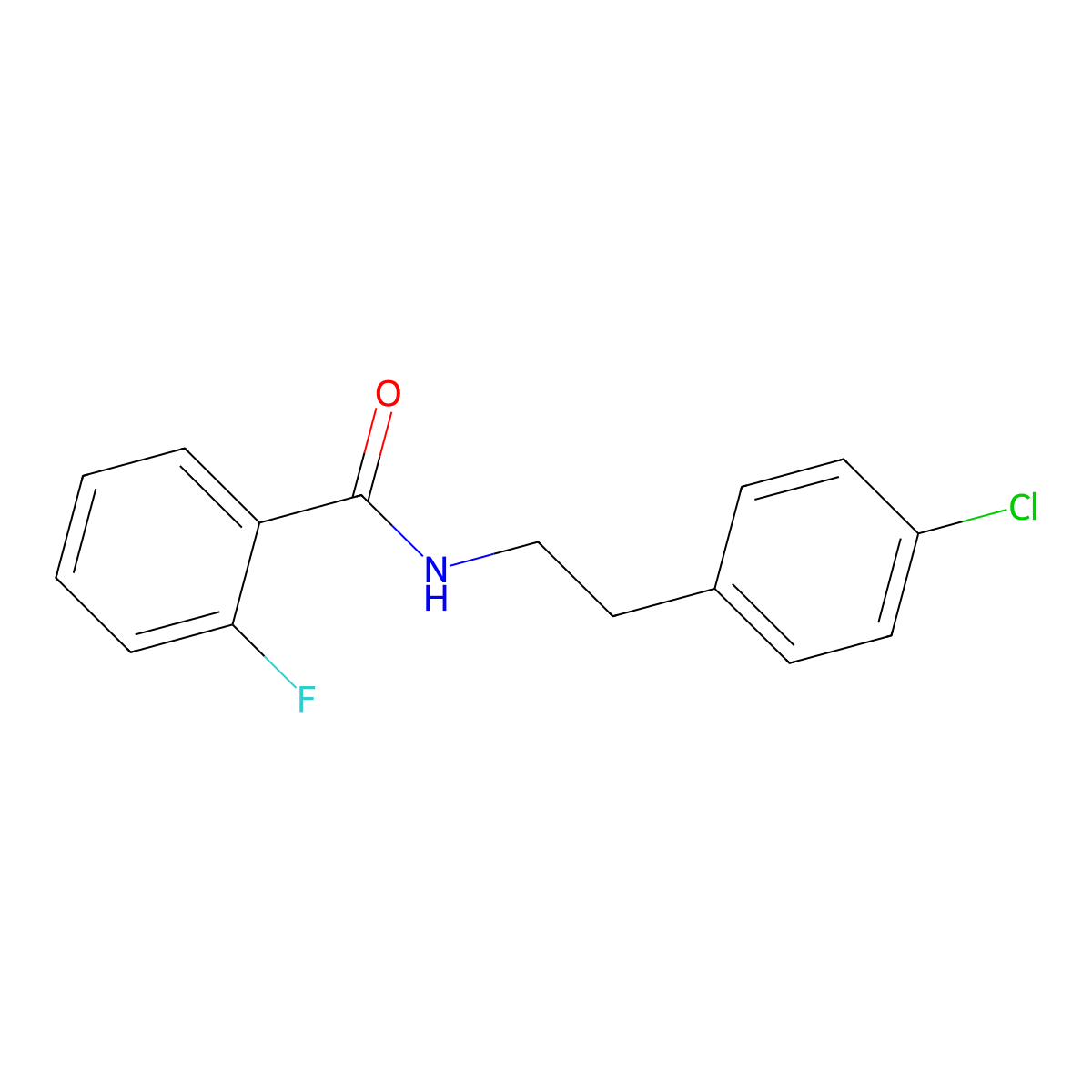 N-(2-(4-Chlorophenyl)ethyl)-2-fluorobenzamide molecular structure, CAS 303091-97-6