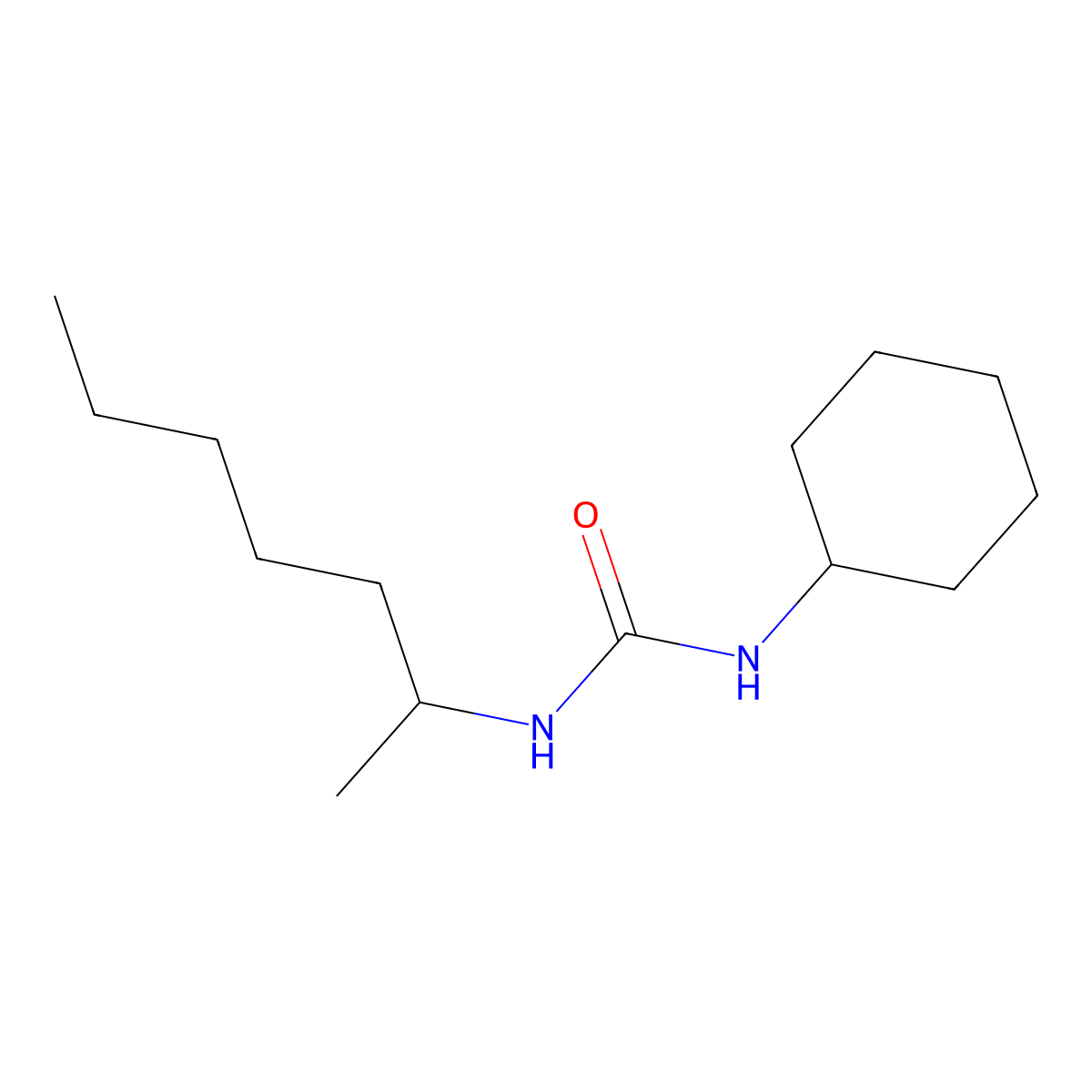 N-Cyclohexyl-N'-(1-methylhexyl)urea molecular structure, CAS 303092-00-4