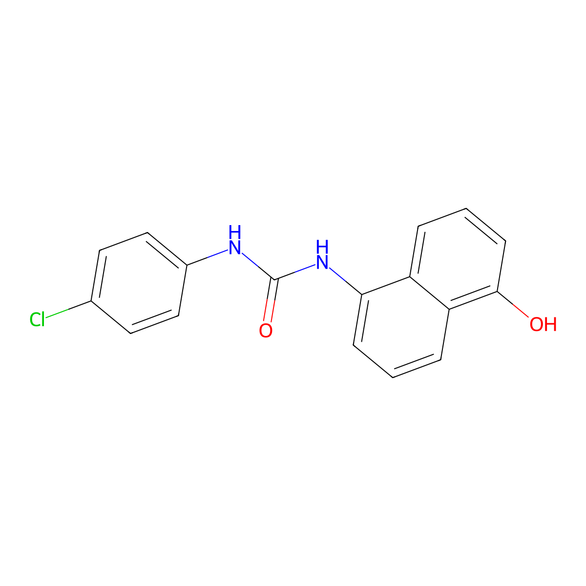 N-(4-Chlorophenyl)-N'-(5-hydroxy-1-naphthyl)urea molecular structure, CAS 303092-02-6