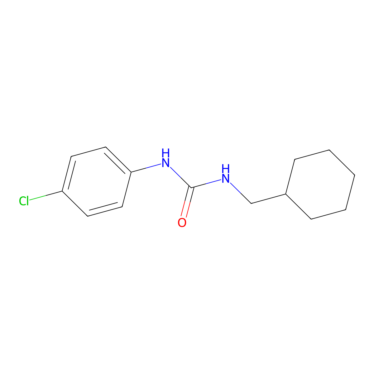 N-(4-Chlorophenyl)-N'-(cyclohexylmethyl)urea molecular structure, CAS 303092-08-2