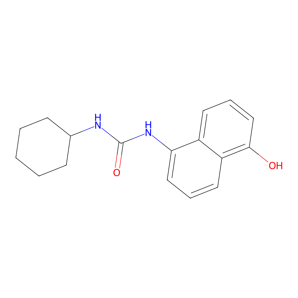 N-Cyclohexyl-N'-(5-hydroxy-1-naphthyl)urea molecular structure, CAS 303092-35-5