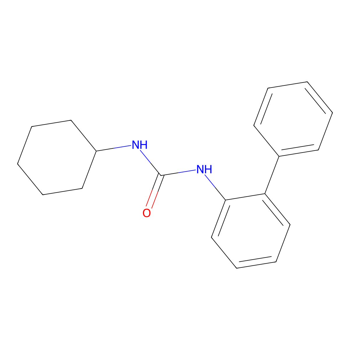 2-(((Cyclohexylamino)carbonyl)amino)-1,1'-biphenyl molecular structure, CAS 303092-36-6