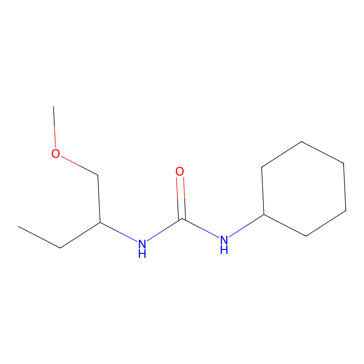 N-Cyclohexyl-N'-(1-(methoxymethyl)propyl)urea molecular structure, CAS 303092-37-7