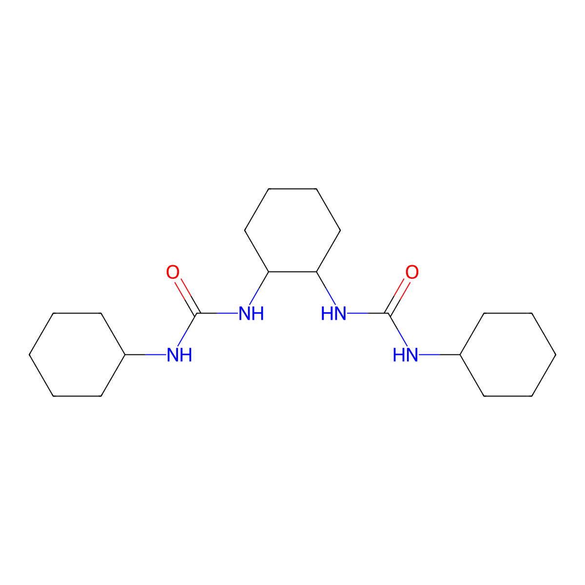 1-Cyclohexyl-3-(2-(3-cyclohexyl-ureido)-cyclohexyl)-urea molecular structure, CAS 303092-38-8