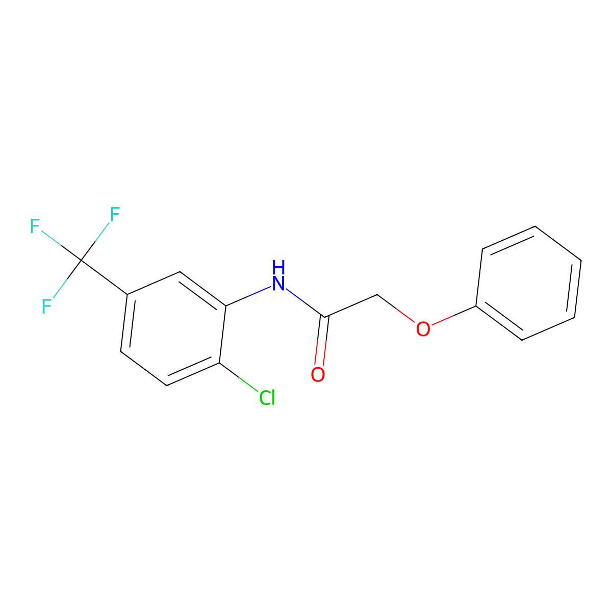 N-[2-chloro-5-(trifluoromethyl)phenyl]-2-phenoxyacetamide molecular structure, CAS 303092-43-5