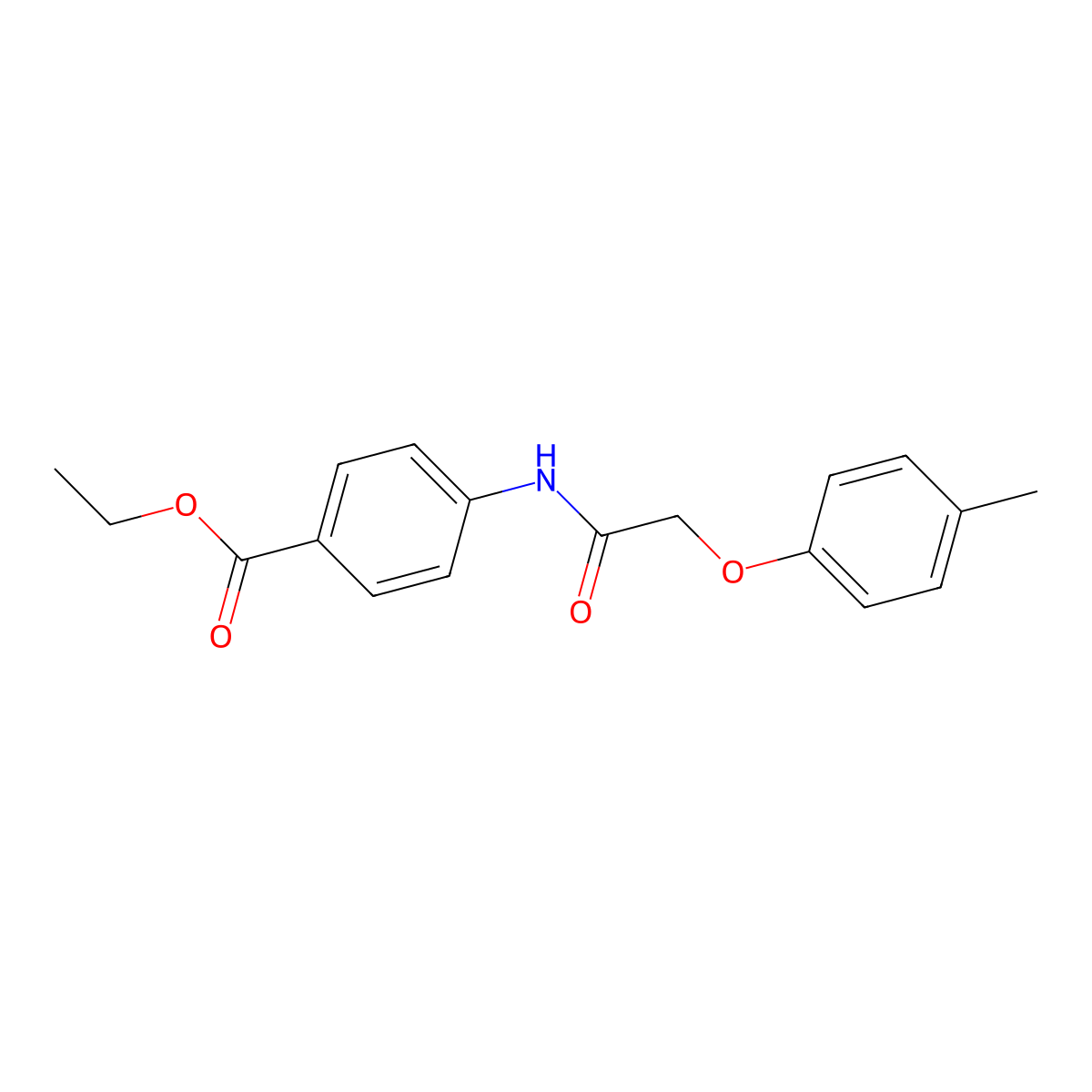 Ethyl 4-[[2-(4-methylphenoxy)acetyl]amino]benzoate molecular structure, CAS 303092-49-1