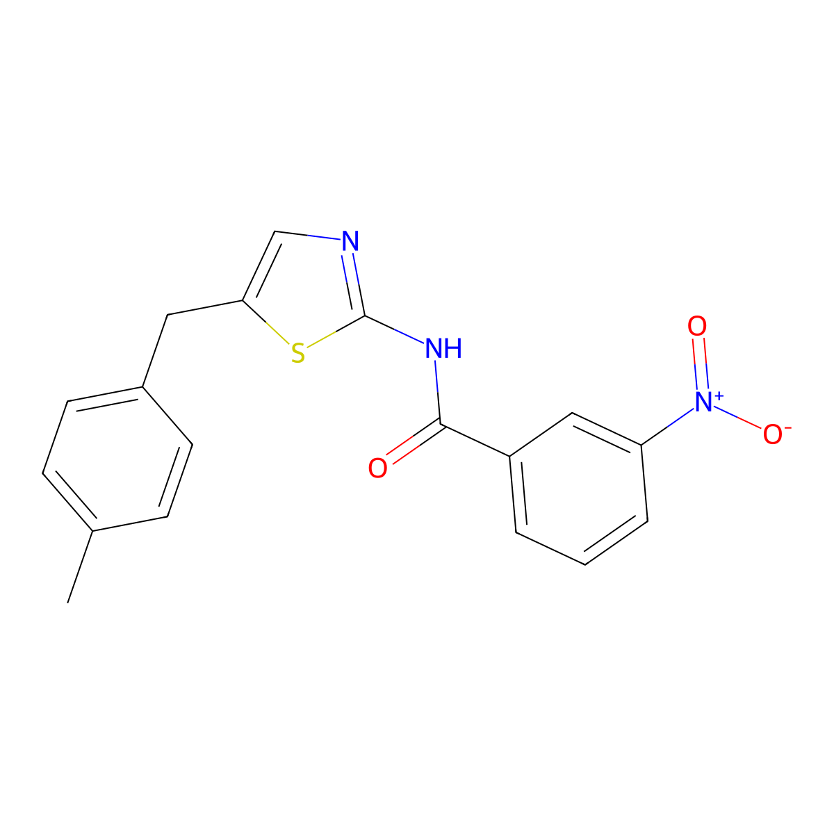 N-{5-[(4-Methylphenyl)methyl]-1,3-thiazol-2-YL}-3-nitrobenzamide molecular structure, CAS 303092-88-8