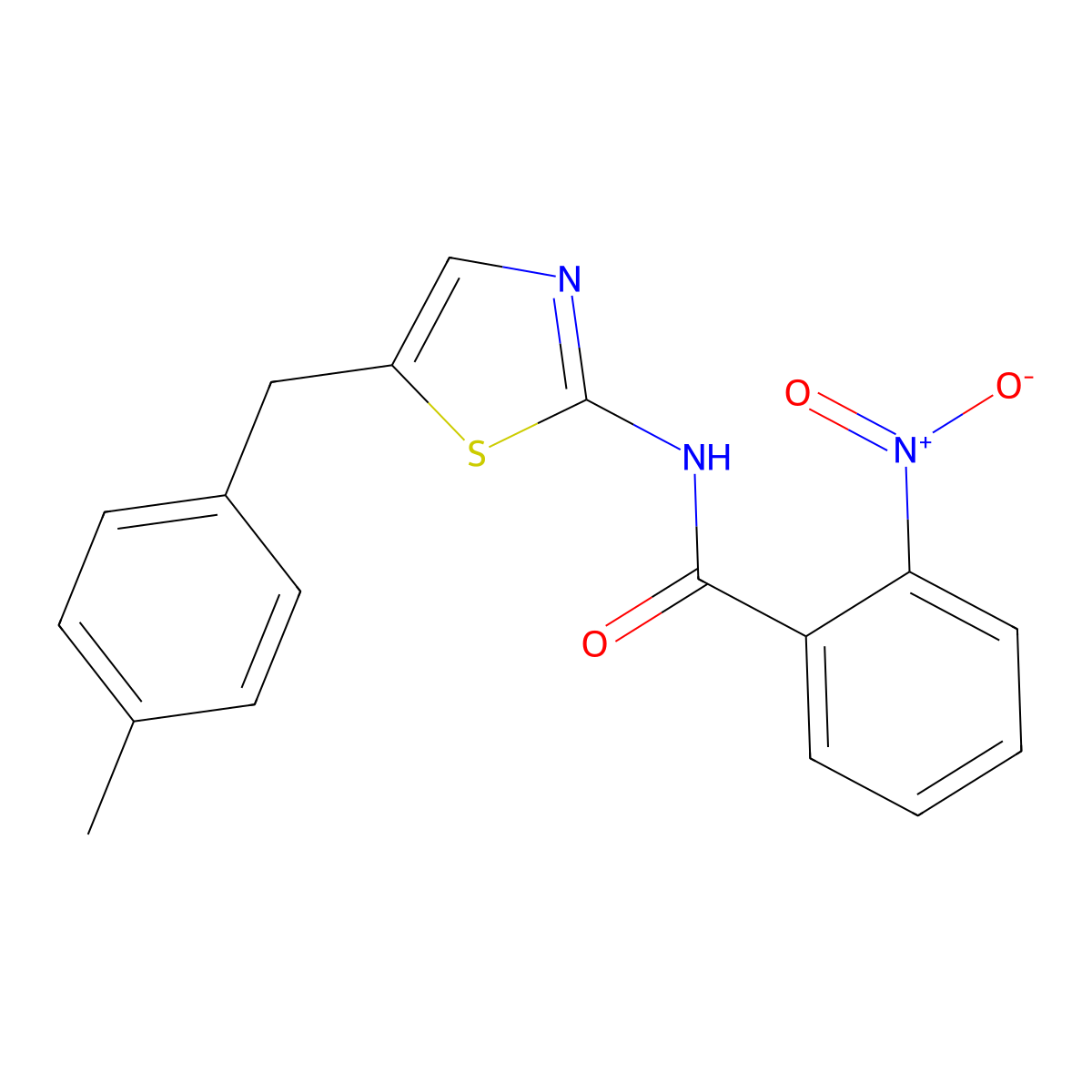 N-(5-(4-Methylbenzyl)-1,3-thiazol-2-YL)-2-nitrobenzamide molecular structure, CAS 303092-89-9