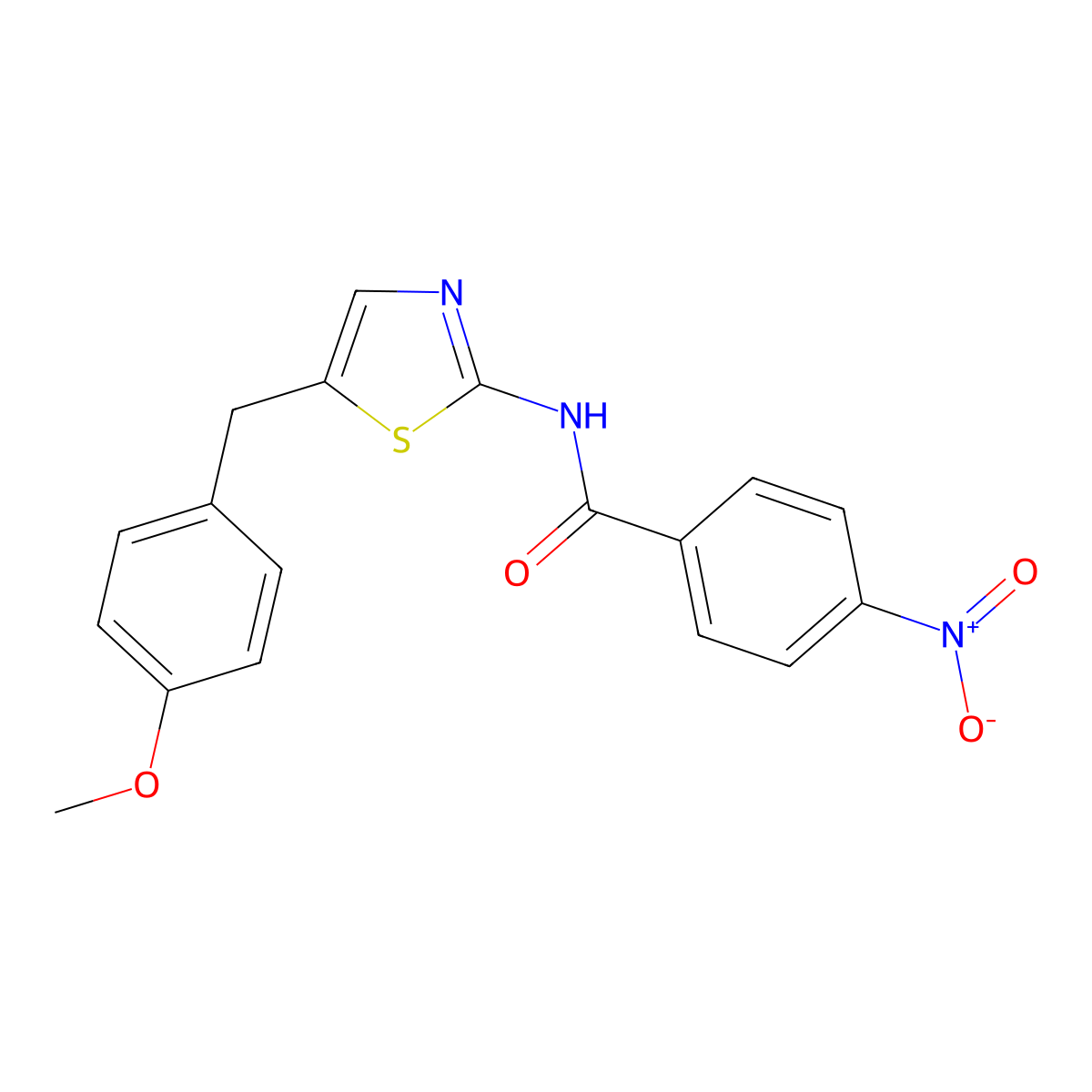 N-(5-(4-Methoxybenzyl)-1,3-thiazol-2-YL)-4-nitrobenzamide molecular structure, CAS 303092-91-3