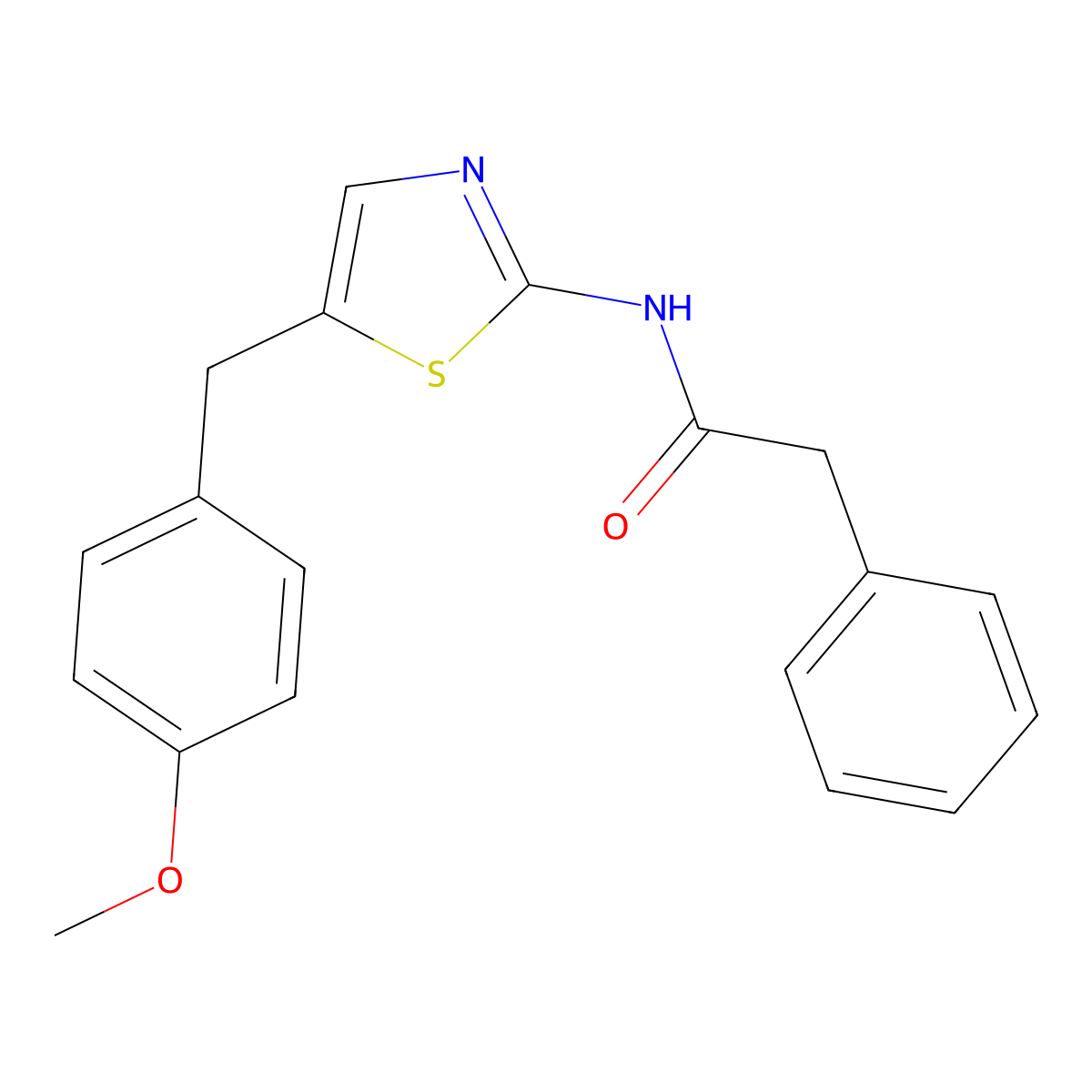 N-(5-(4-Methoxybenzyl)-1,3-thiazol-2-YL)-2-phenylacetamide molecular structure, CAS 303092-93-5