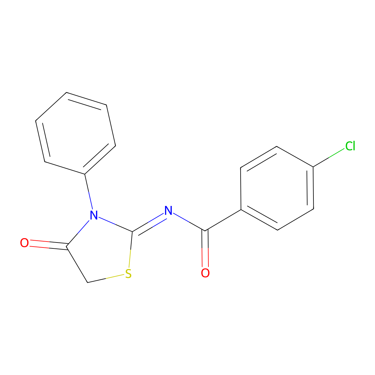 4-Chloro-N-(4-oxo-3-phenyl-1,3-thiazolidin-2-ylidene)benzamide molecular structure, CAS 303093-06-3