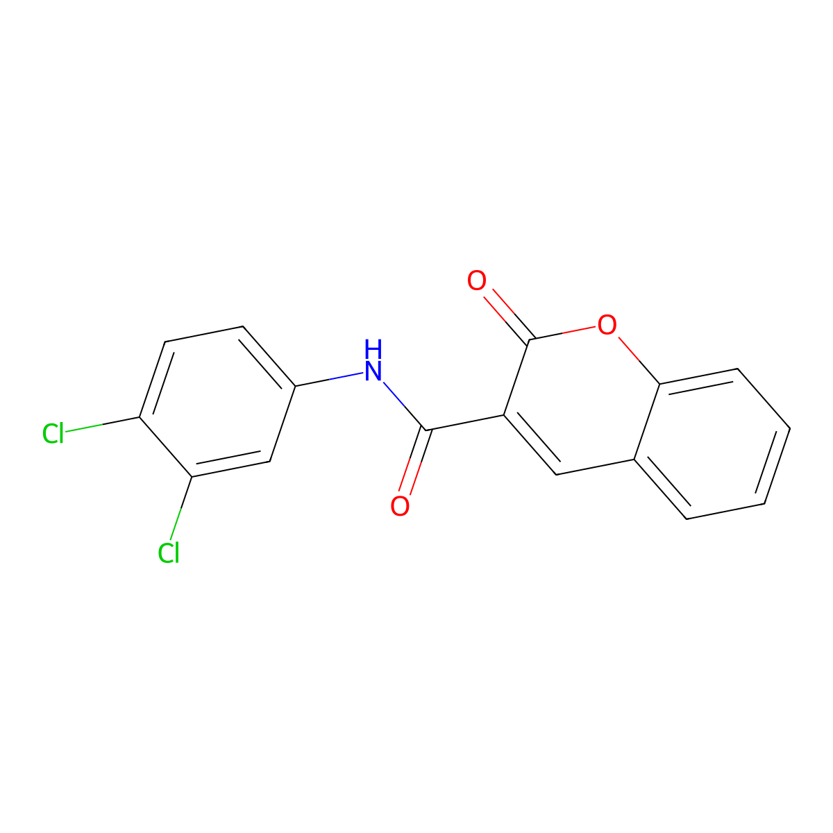 N-(3,4-Dichlorophenyl)-2-oxo-2H-chromene-3-carboxamide molecular structure, CAS 303093-15-4