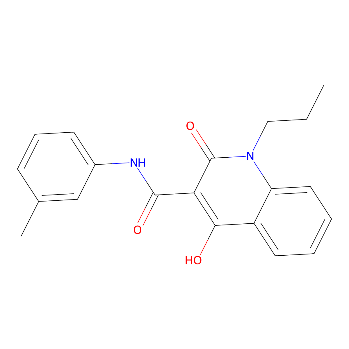 4-Hydroxy-2-oxo-1-propyl-1,2-dihydro-quinoline-3-carboxylic acid m-tolylamide molecular structure, CAS 303093-19-8