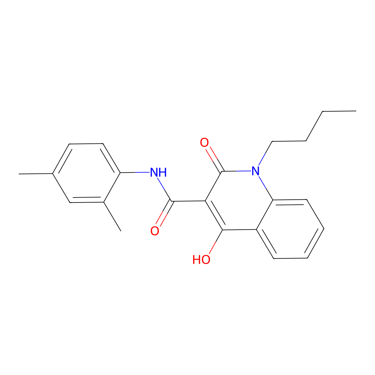 1-Butyl-N-(2,4-dimethylphenyl)4-hydroxy-2-oxo-1,2-dihydro-3-quinolinecarboxamide molecular structure, CAS 303093-23-4