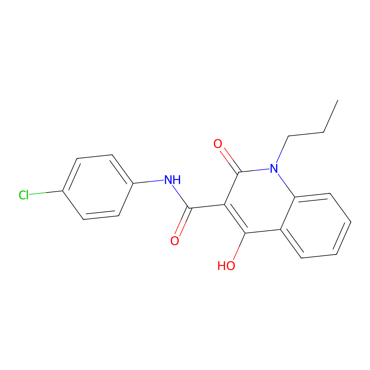 N-(4-Chlorophenyl)-4-hydroxy-2-oxo-1-propyl-1,2-dihydro-3-quinolinecarboxamide molecular structure, CAS 303093-24-5