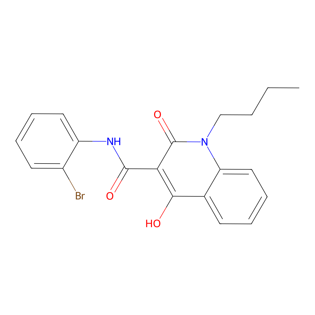 N-(2-Bromophenyl)-1-butyl-4-hydroxy-2-oxo-1,2-dihydro-3-quinolinecarboxamide molecular structure, CAS 303093-27-8