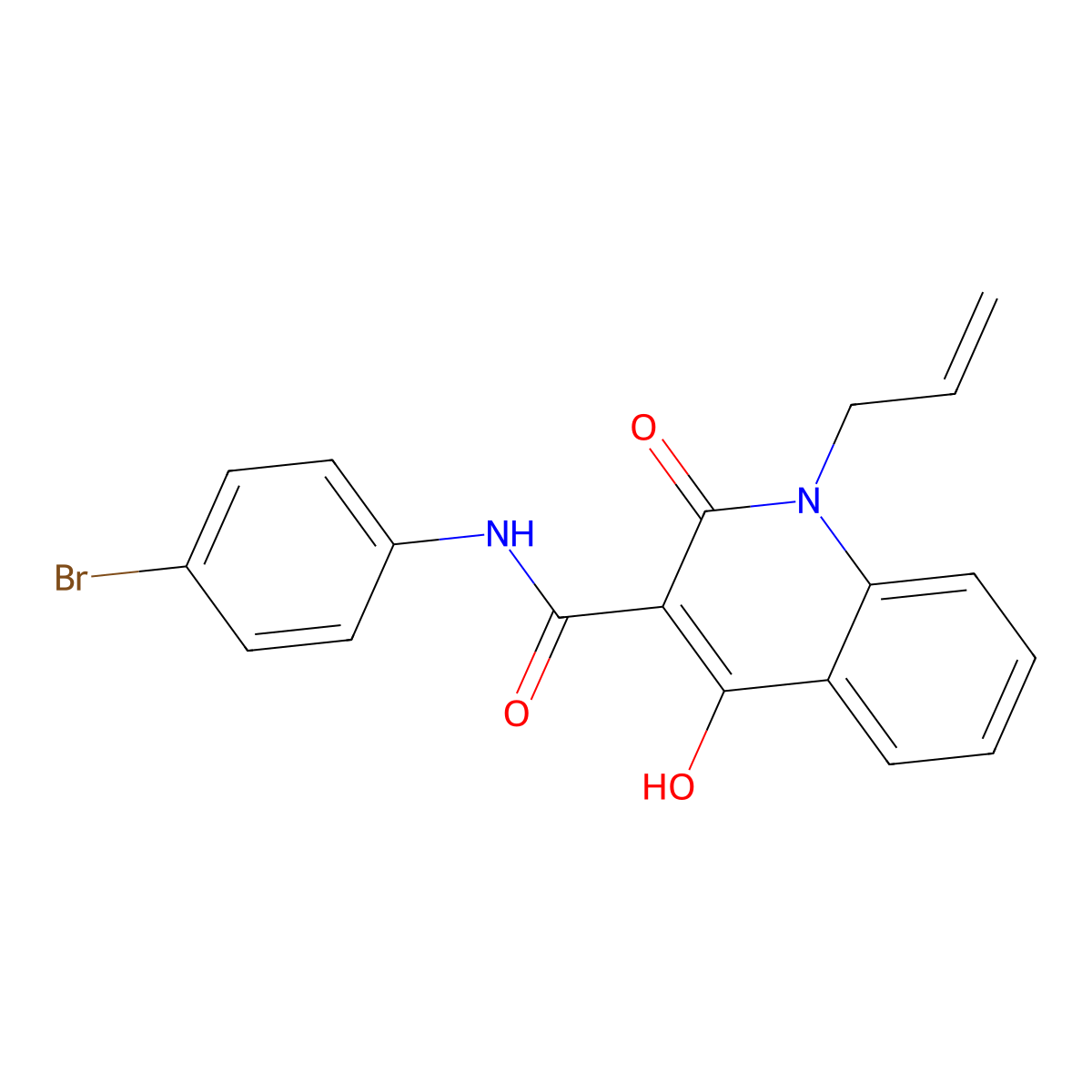 1-Allyl-N-(4-bromophenyl)-4-hydroxy-2-oxo-1,2-dihydro-3-quinolinecarboxamide molecular structure, CAS 303093-28-9