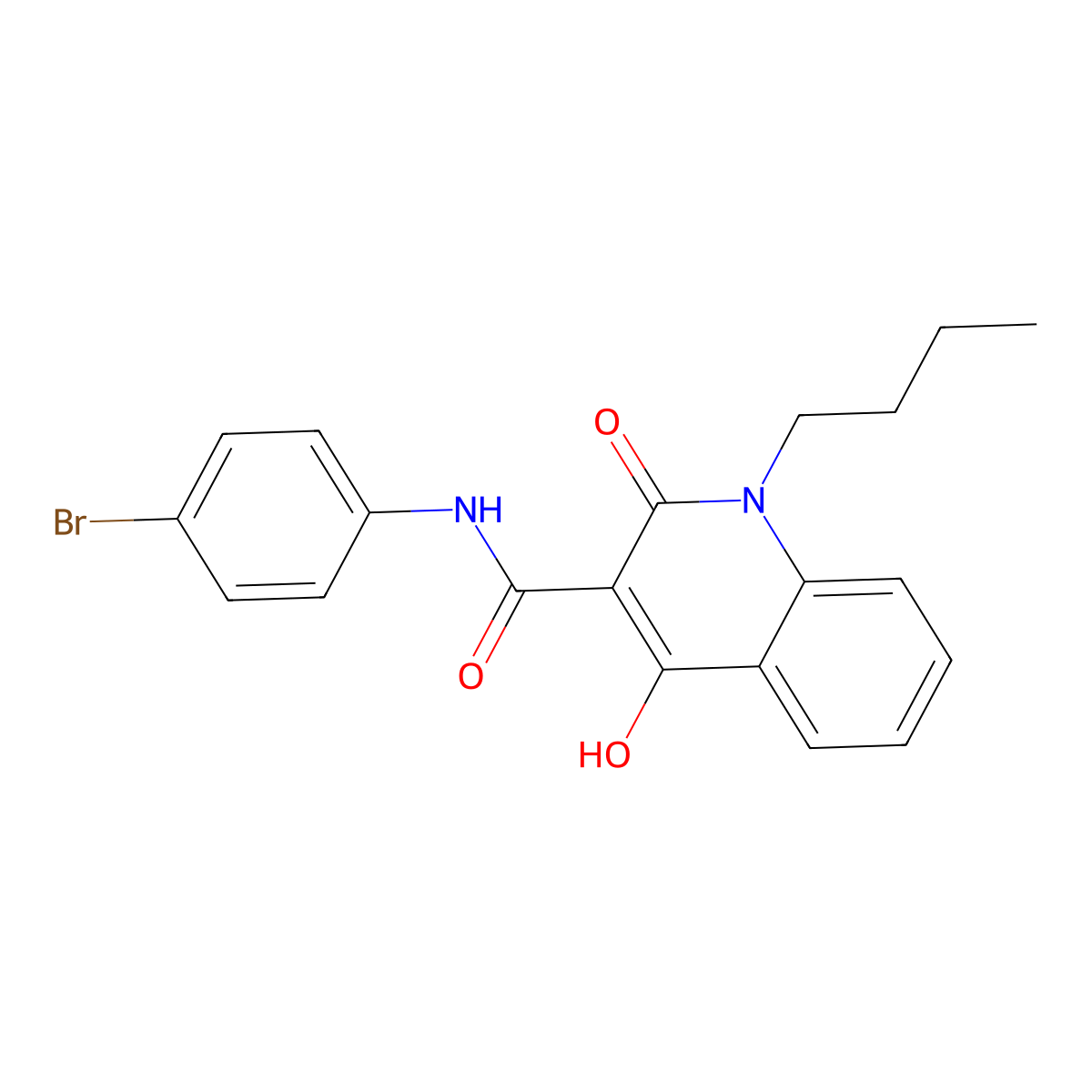N-(4-Bromophenyl)-1-butyl-4-hydroxy-2-oxo-1,2-dihydro-3-quinolinecarboxamide molecular structure, CAS 303093-29-0